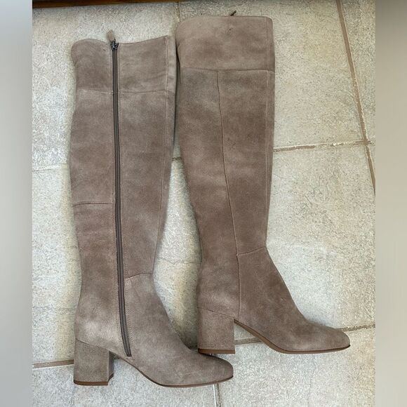 FRANCO SARTO Kerri Over The Knee Bootsbeige tan real leather suede size 5 - Picture 7 of 10